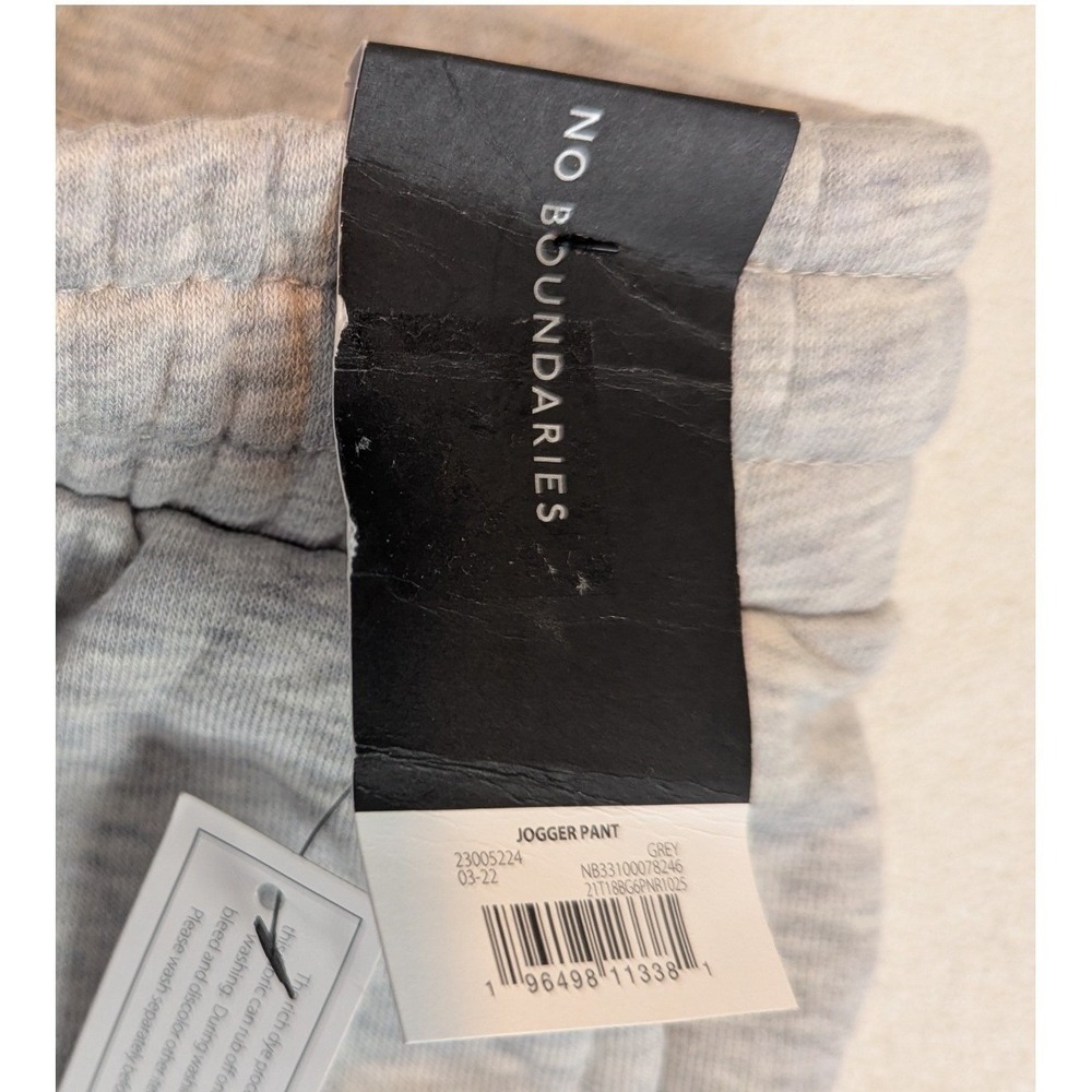 No Boundaries Mens Heathered Grey Fleece Jogger Pants Drawstring Size L 36-38 - Picture 6 of 10